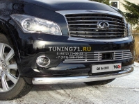 Защита передняя нижняя 75х42 мм Infiniti QX 56 2011